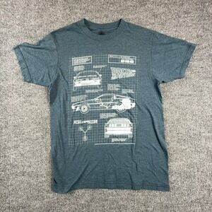 American Classics Shirt Mens Small Blue Back To The Future DeLorean Graphic Tee